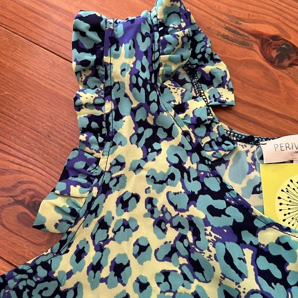 Periwinkle | Allison Ruffle Print Sleeveless Top - Large - Picture 2 of 7